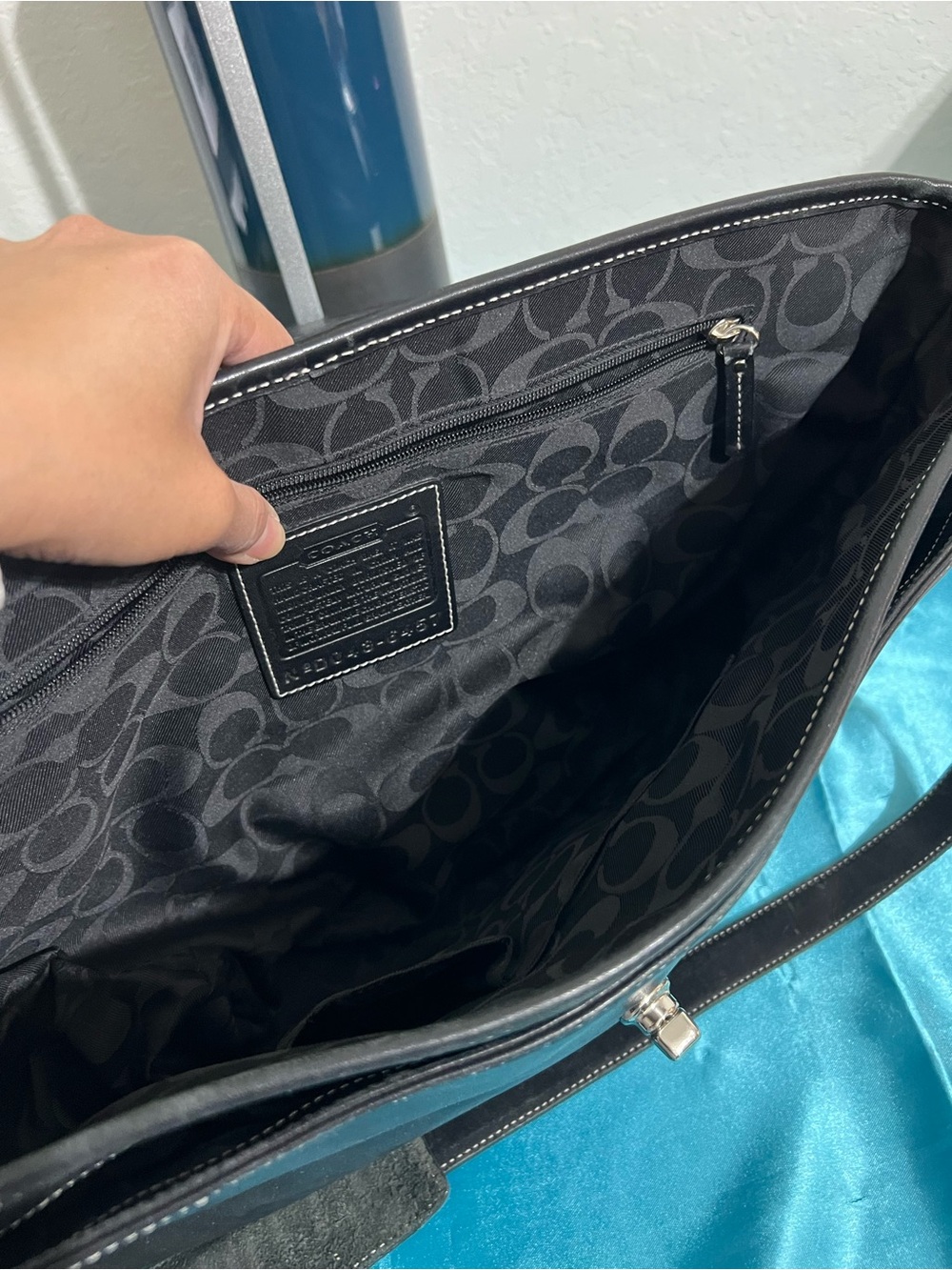 Vintage Coach Y2K Black Leather Top-Handle Messenger Bag - Laptop bag - Picture 7 of 13